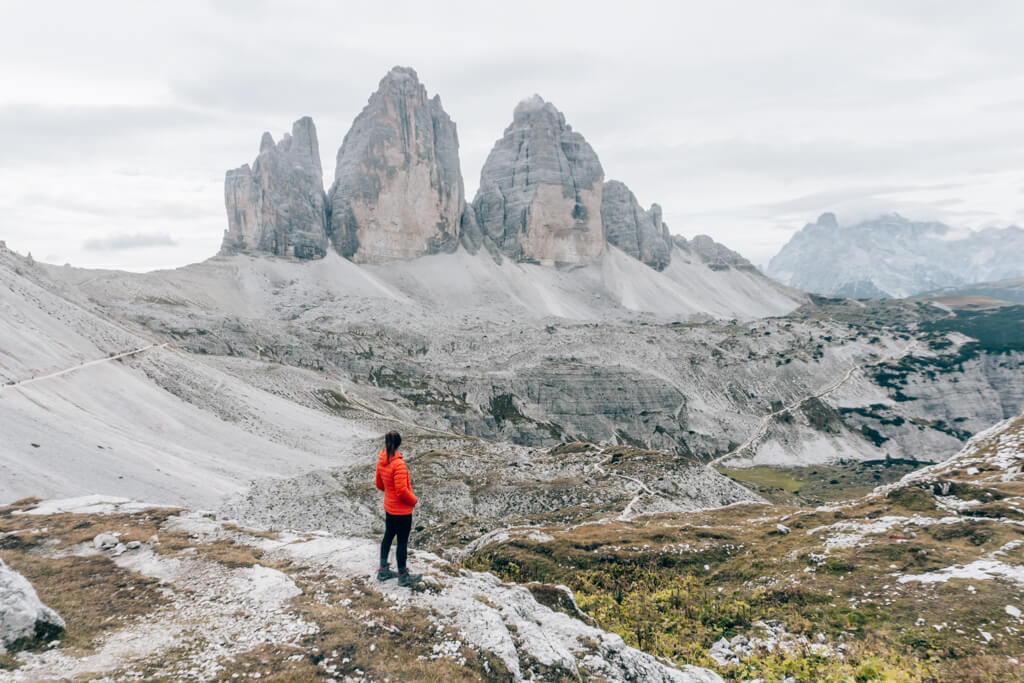 Drei Zinnen Wanderung Dolomiten Blick auf die Drei Zinnen
